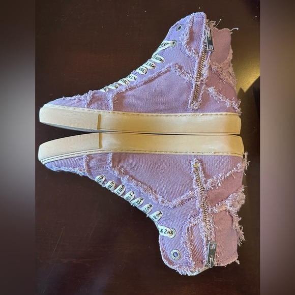 NIB Zadig & Voltaire High Flash Canvas 39 Boomerang Lavender Vintage-effect 8 - Picture 6 of 12